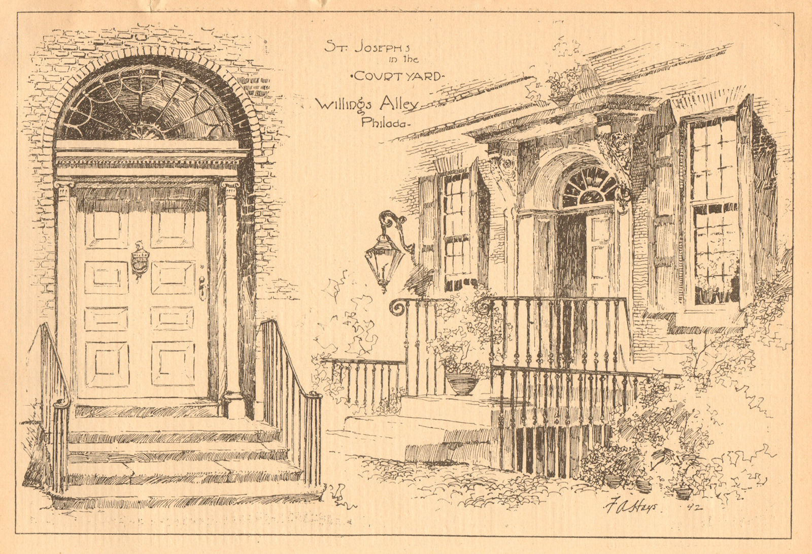 St Josephs in the Courtyard, Willings Alley, Philadelphia. Pennsylvania 1902